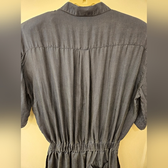 Vintage - 100% Silk "Studio B" Jumpsuit - Size L - EUC - Navy - Picture 3 of 13